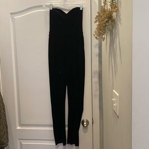 Express Black Velvet Jumpsuit